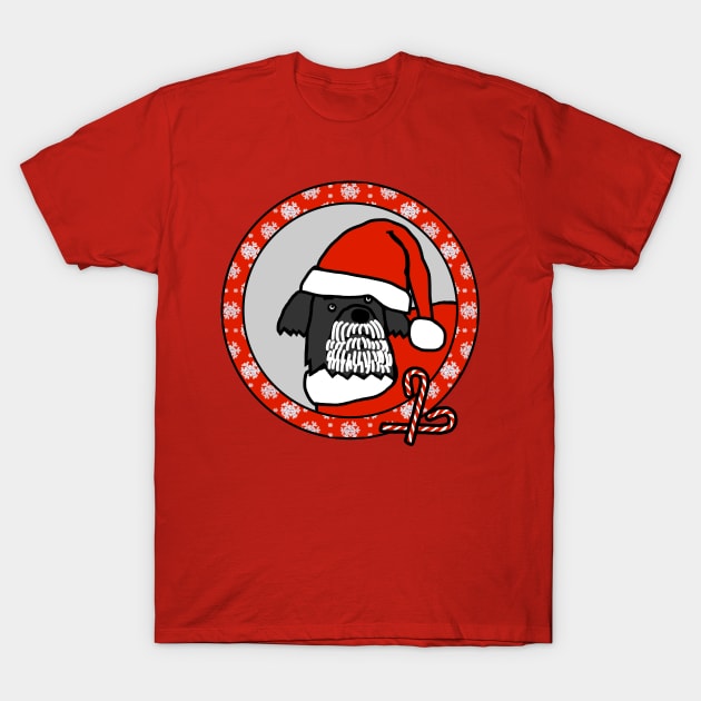 Christmas Portrait of Santa Fergus the Dog T-Shirt by ellenhenryart